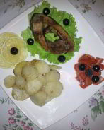 Стейк карпа с овощами