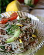Стеклянная лапша с фаршем и овощами
