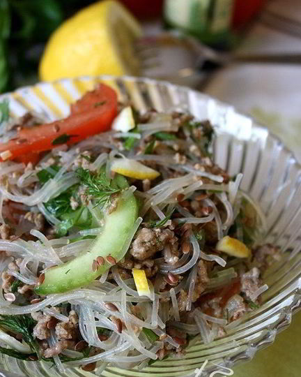 Рецепт стеклянной лапши с фаршем и овощами