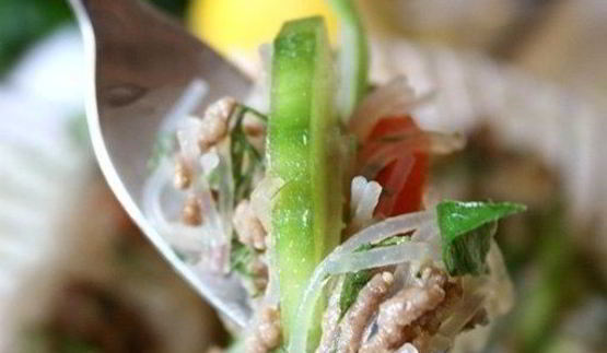 стеклянная лапша с фаршем и овощами