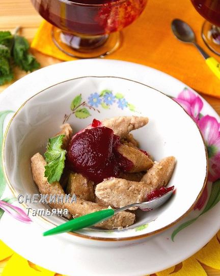 Рецепт ленивых вареников лайт с ягодным киселем