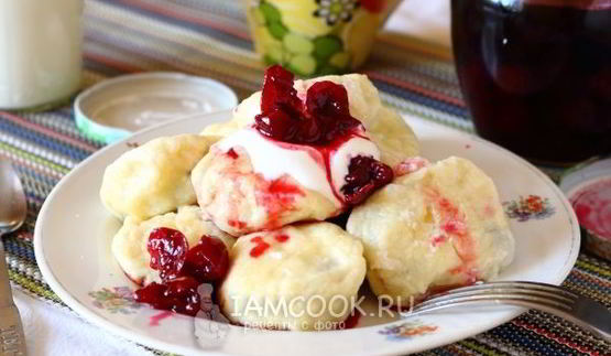 ленивые вареники с вишней