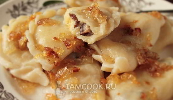 вареники из заварного теста с картошкой и грибами