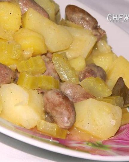 Рецепт бланкета с куриными сердечками