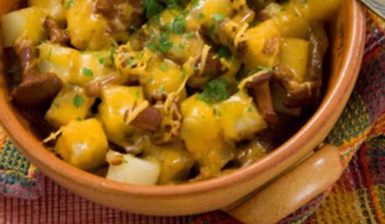 жаркое из баранины с лисичками