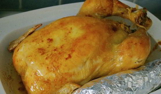 жаркое из фаршированной курицы