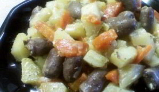 жаркое из куриных сердечек