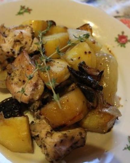 Рецепт жаркого из курицы с овощами