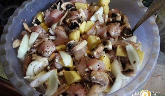 жаркое из курицы с овощами