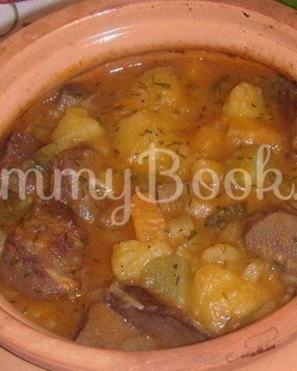 Рецепт жаркого с сердцем и солеными огурцами