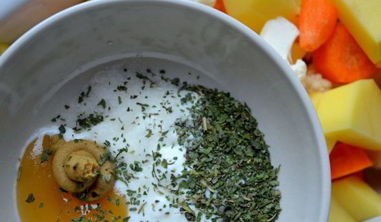 жаркое с цветной капустой в горчичном соусе