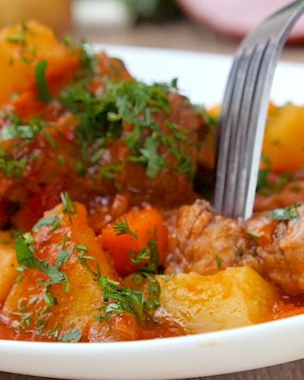 Рецепт жаркого с ветчиной