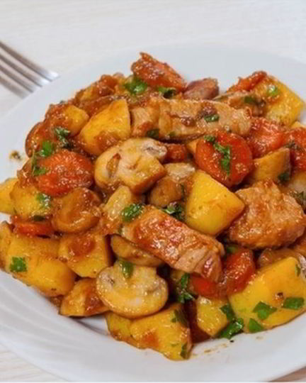 Рецепт жаркого со свининой по-кавказски