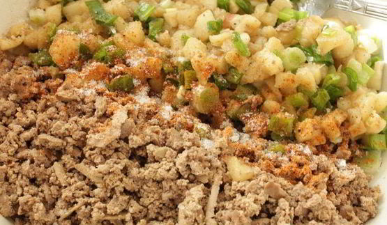 куриные зразы с печенью и яблоками