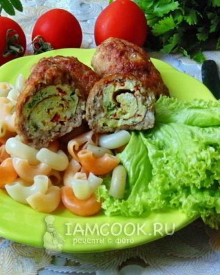 Рецепт мясных зраз с омлетом