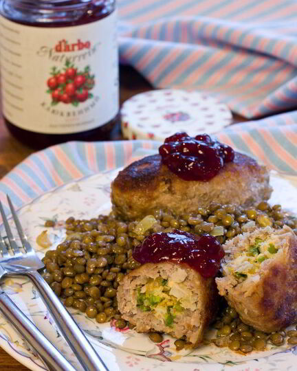 Рецепт рисово-мясные зразы с чечевичным гарниром