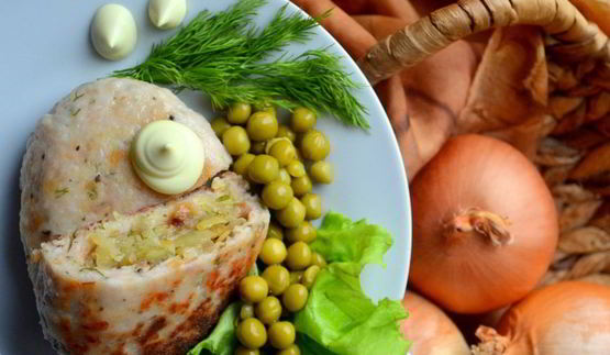 зразы с картофелем и жареным луком