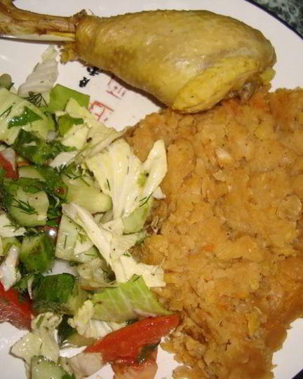 Рецепт гороховой каши с мускатным орехом и соевым соусом