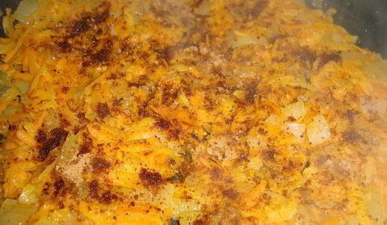 гороховая каша с мускатным орехом и соевым соусом