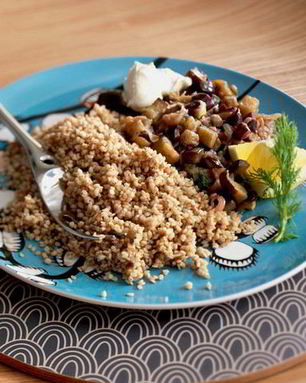 Гречка с баклажанами