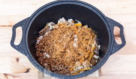 гречка с фаршем и грибами