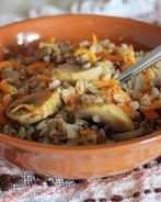 Гречка с грибами и морковью