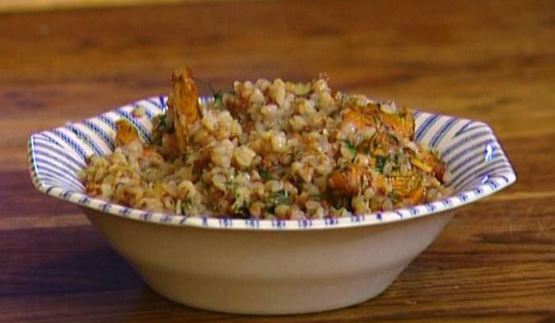 гречка с грибами, луком и укропом