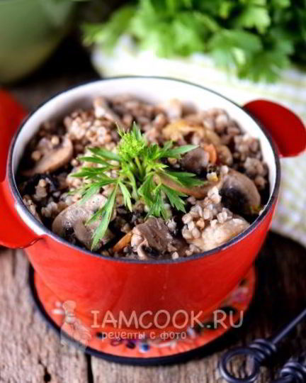 Рецепт гречки с грибами в горшочке в духовке