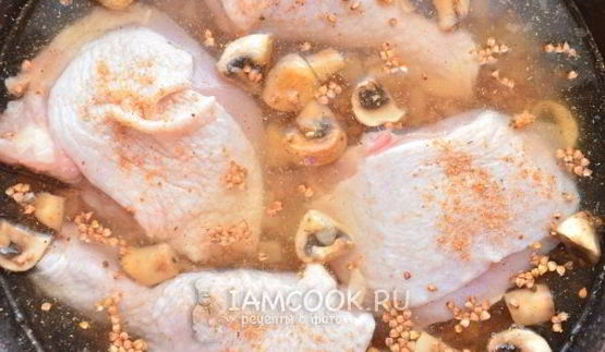 гречка с курицей и грибами