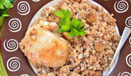 гречка с курицей и грибами