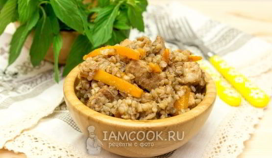 гречка с мясом в казане
