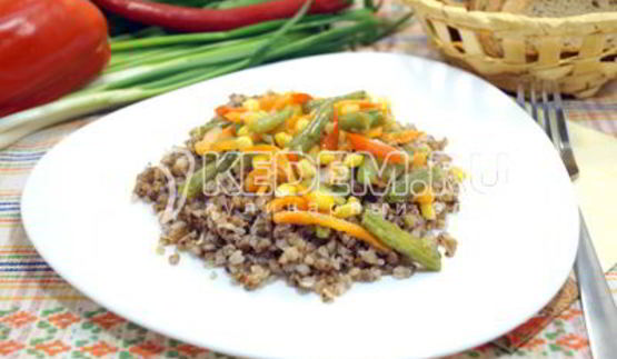 гречка с овощами и фасолью