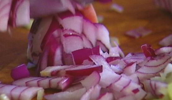 гречка с овощами, козьим сыром и белым вином