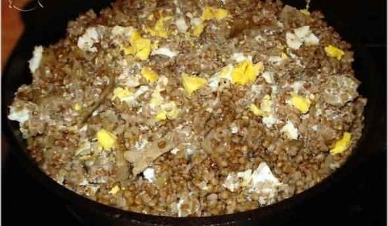 гречневая каша с белыми грибами