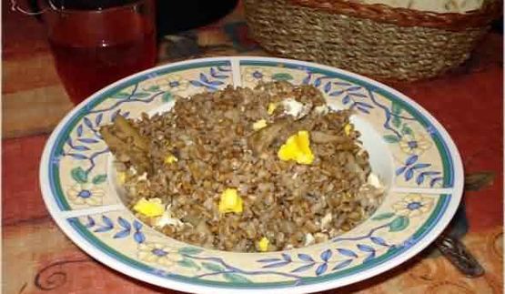 гречневая каша с белыми грибами