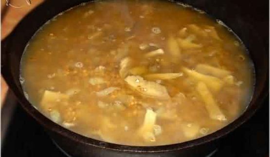 гречневая каша с белыми грибами