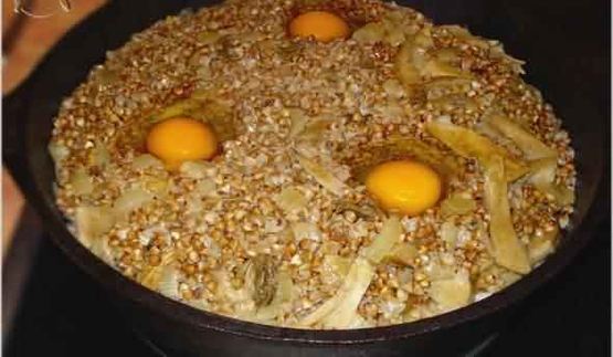 гречневая каша с белыми грибами