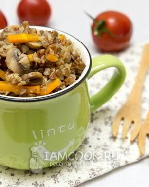 Постная гречка с грибами