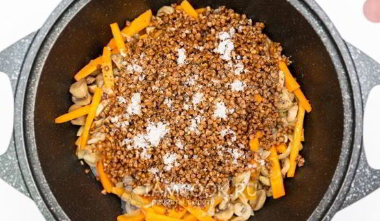 постная гречка с грибами