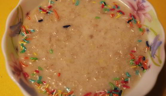 каша овсяная с яблоком и бананом