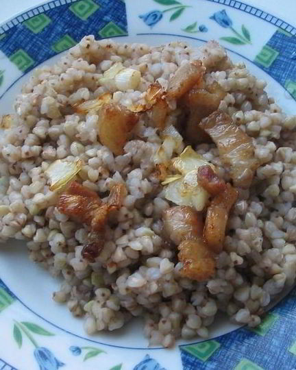 Рецепт каши со шкварками