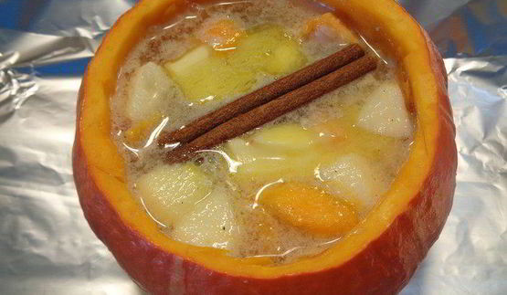 каша в тыковке веселый хэллоуин