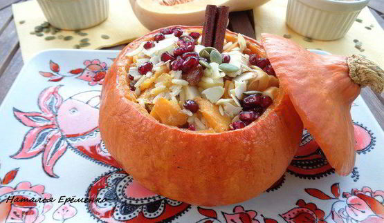 каша в тыковке веселый хэллоуин