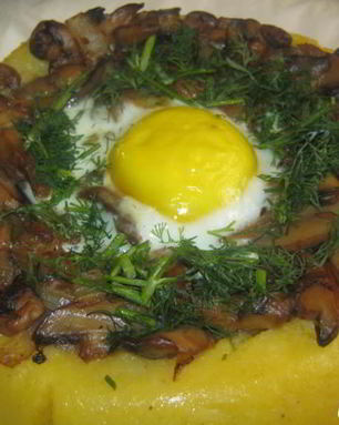 Мамалыга с грибами