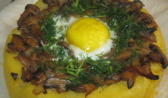 мамалыга с грибами