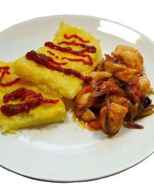 Полента с курицей