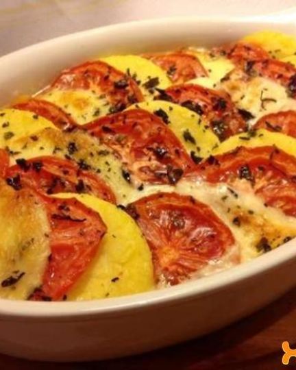 Рецепт поленты с сыром и помидорами