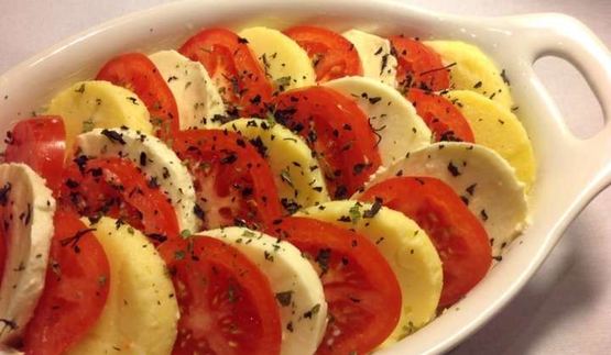 полента с сыром и помидорами