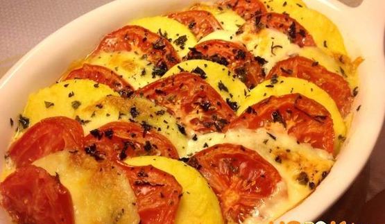 полента с сыром и помидорами