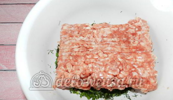 полента с тефтелями